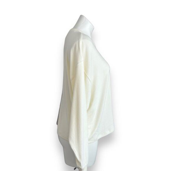 Z Supply Sweatshirt Esme Color Block Long Sleeve Top Bone Taupe Brushed Jersey L - Picture 5 of 13